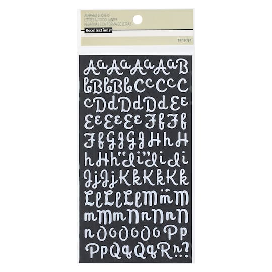 12 Pack: Glitter Script Alphabet Stickers by Recollections&#x2122; 